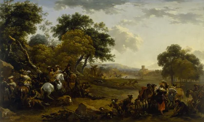 Landschaft mit Jagdgesellschaft